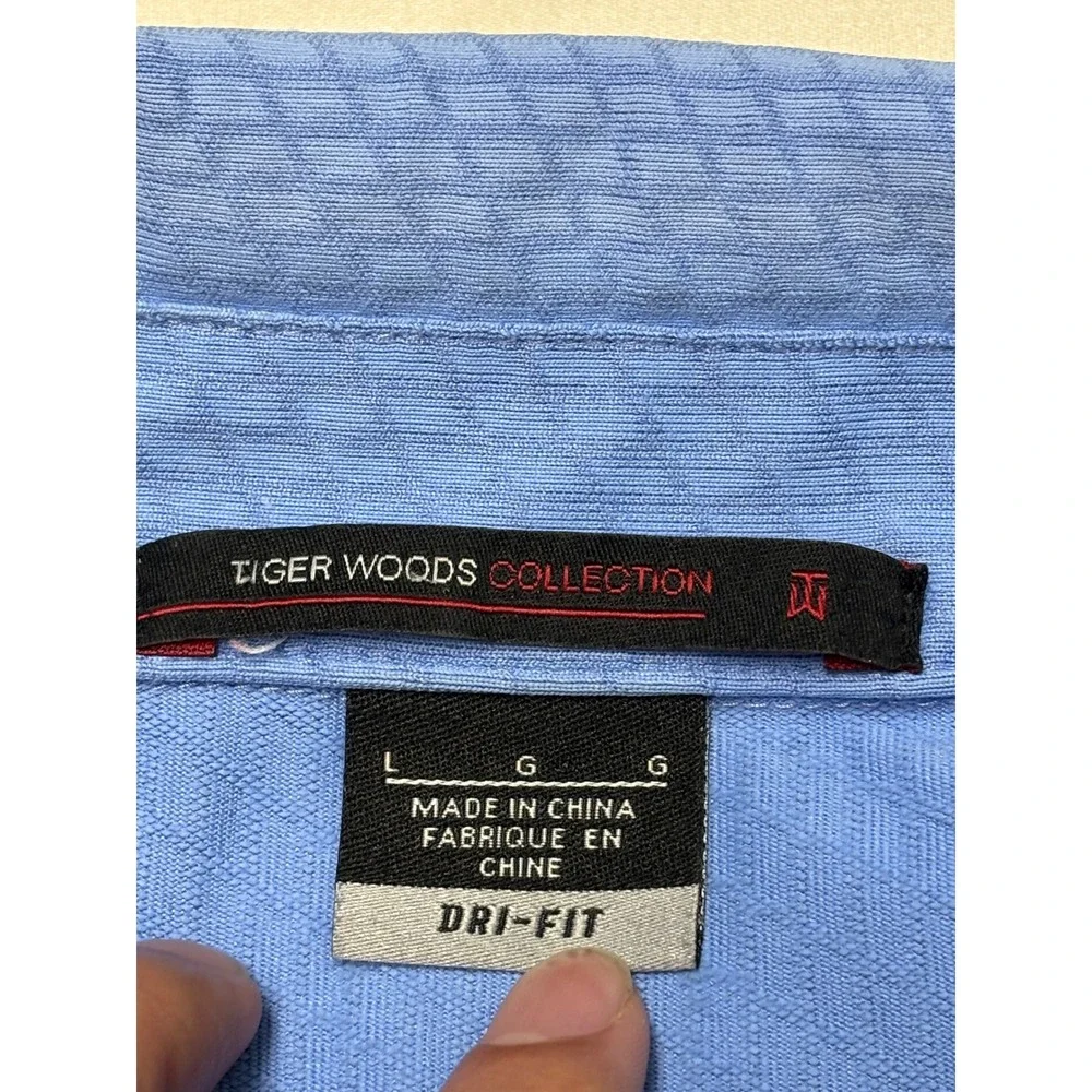 Nike Tiger Woods Collection Blue Diamond Polo Shingle Creek Golf Club Mens L